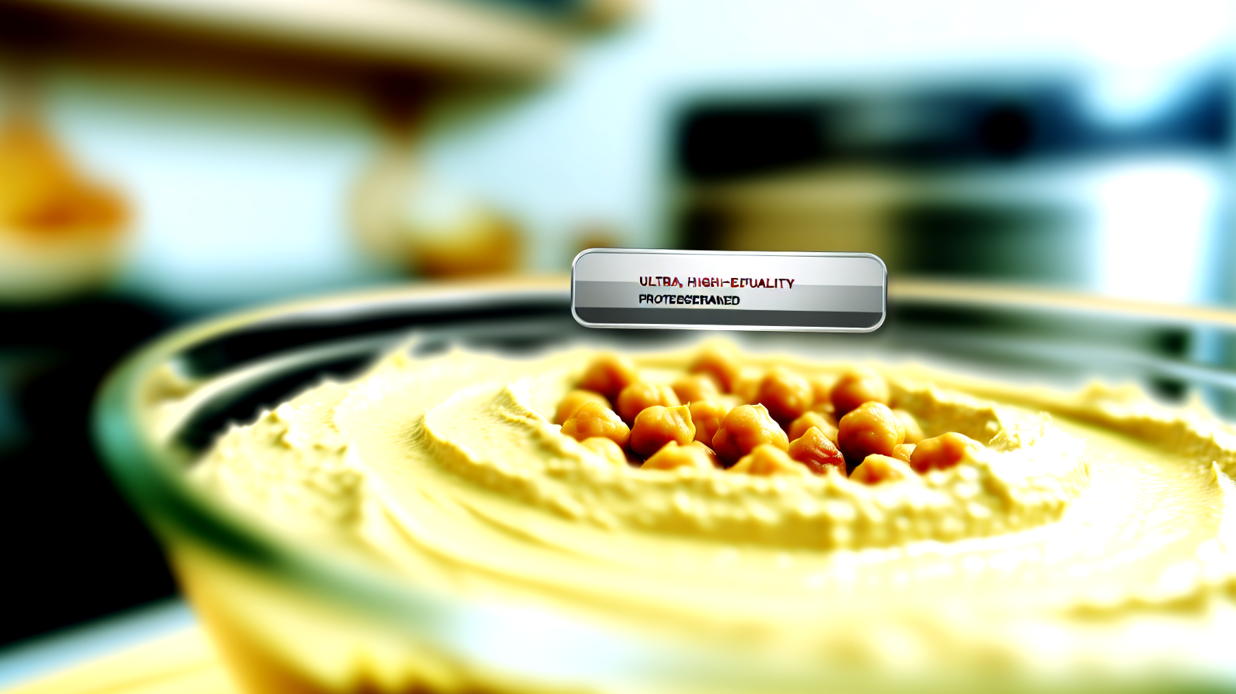 hummus di ceci presentazione artistica ingredienti freschi"